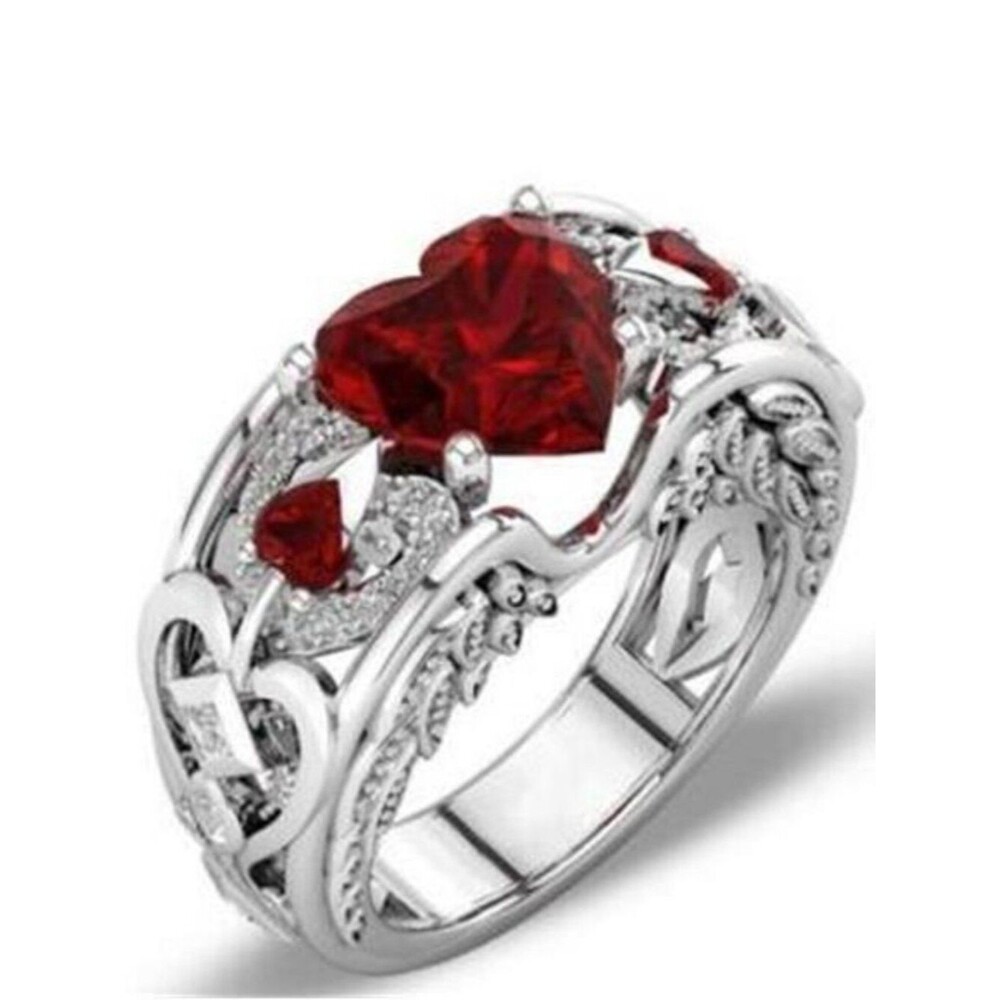 Classic 5 Color Authentic 925 Sterling Silver Ring Multicolor Love Heart Zircon